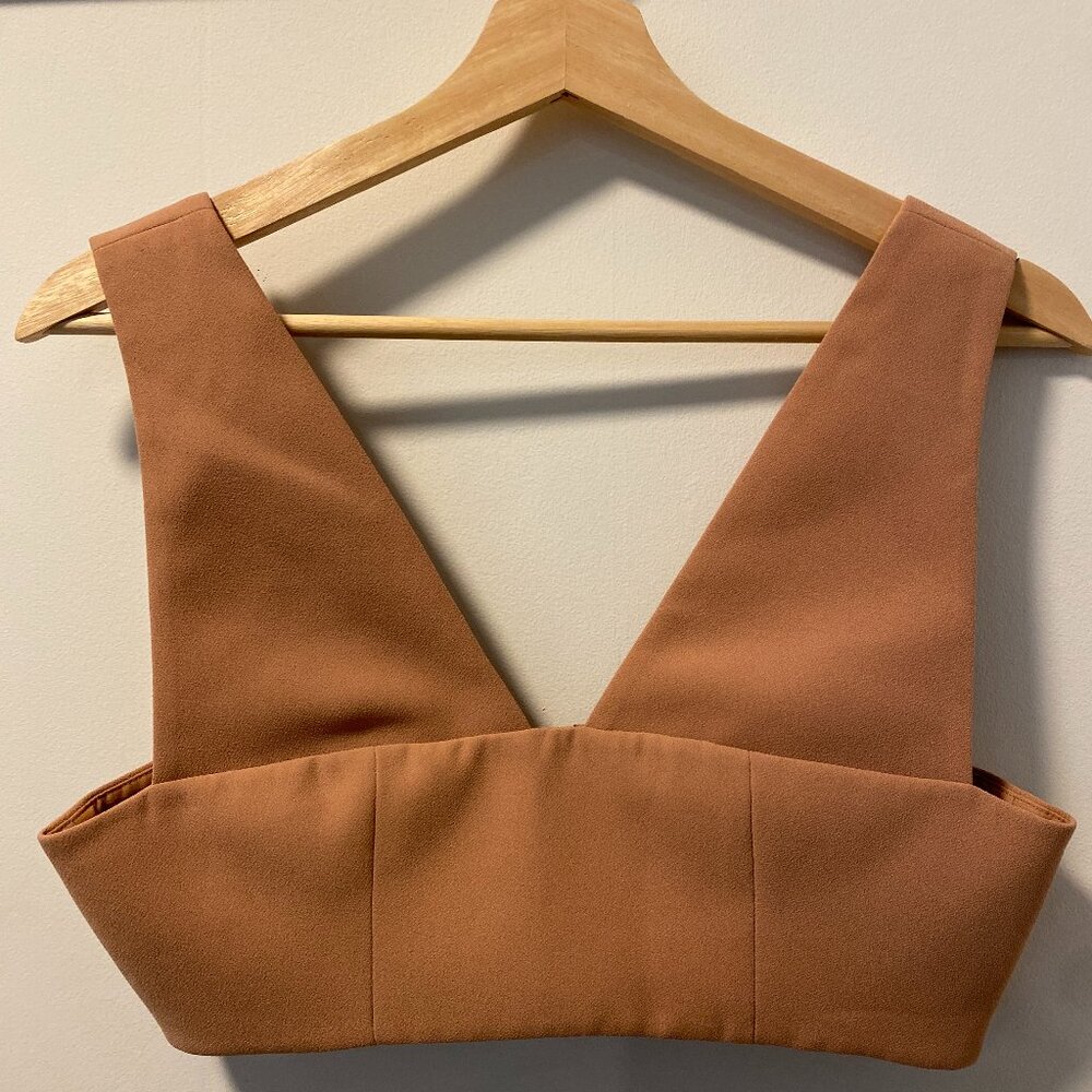 T by Alexander Wang camel coloured crop top